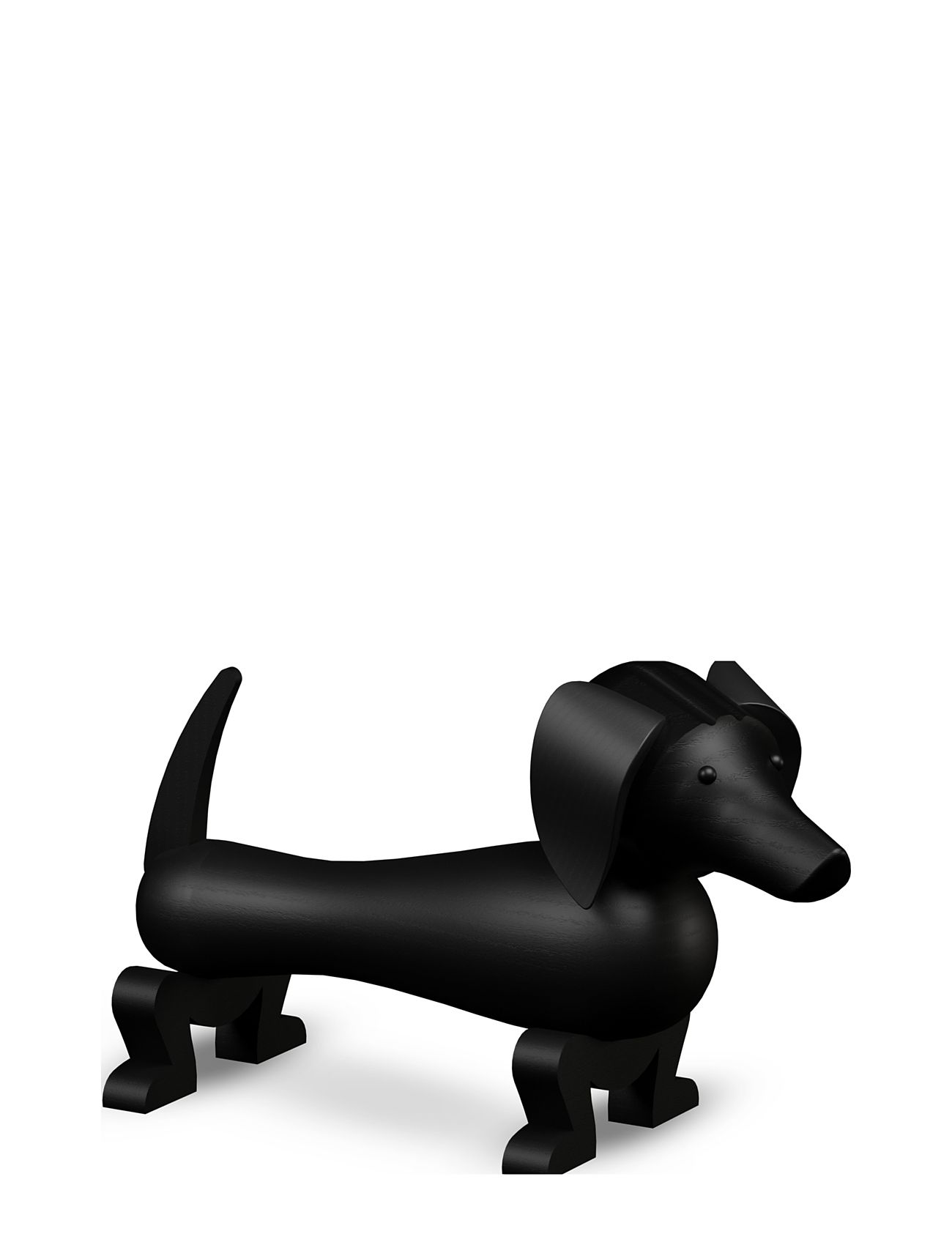 Gravhund Mellem Mørk Bejdset Eg Home Decoration Decorative Accessories-details Wooden Figures Black Kay Bojesen