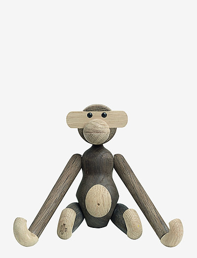 Monkey small - holzfiguren - oak/smoked oak