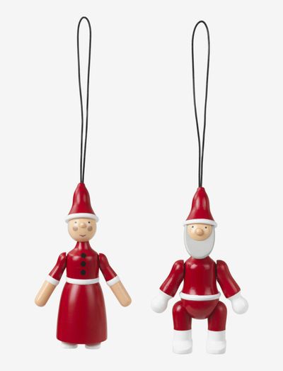 Ornaments Santa Claus and Santa Clara red/white - ziemassvētku konfekšu rotājumi - red/white
