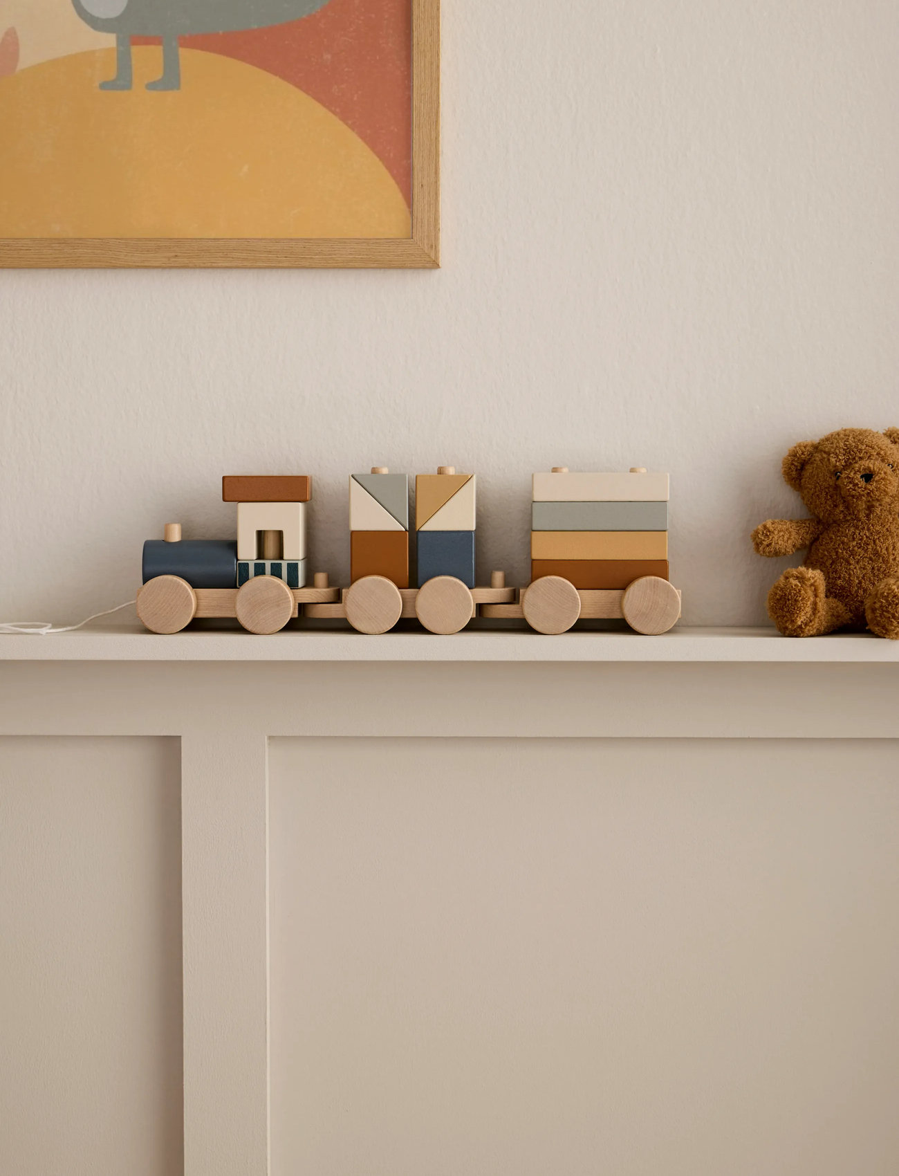Kid's Concept Block Train Brown, One Size, Multi/patterned, Legetøjskøretøjer > Tog, Børn