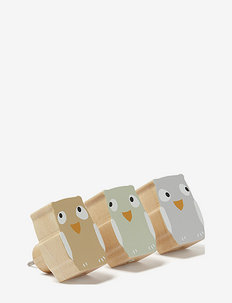 Hooks owls 3 set EDVIN - krokar och galgar - multi,nature