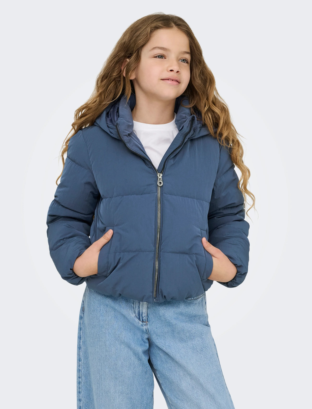 Kids Only Kogdolly Life Sht Puffer Jacket Otw Noos, 128, Blue, Jakker Og Frakker > Puffer Og Vatterede, Børn