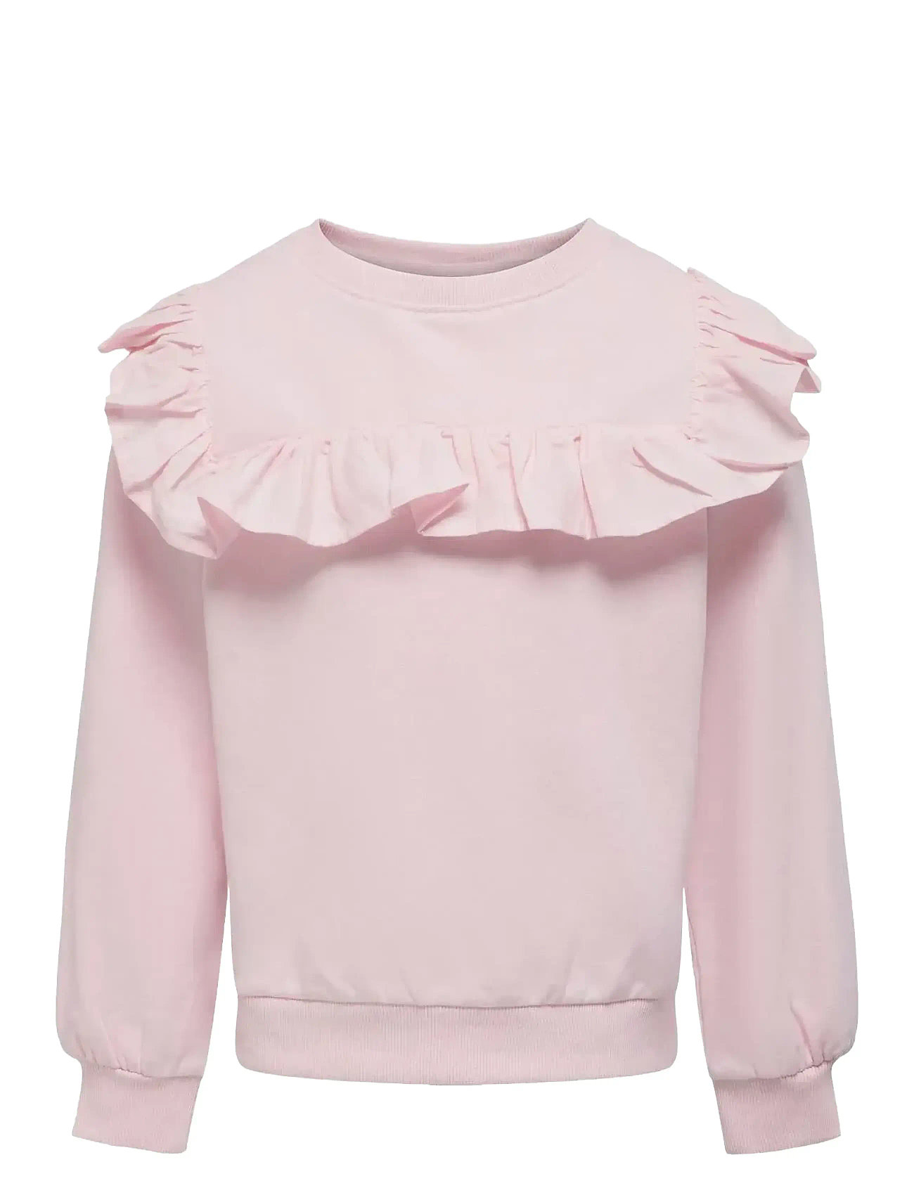 Kogofelia L/S Frill O-Neck Bo Swt Pink Kids Only