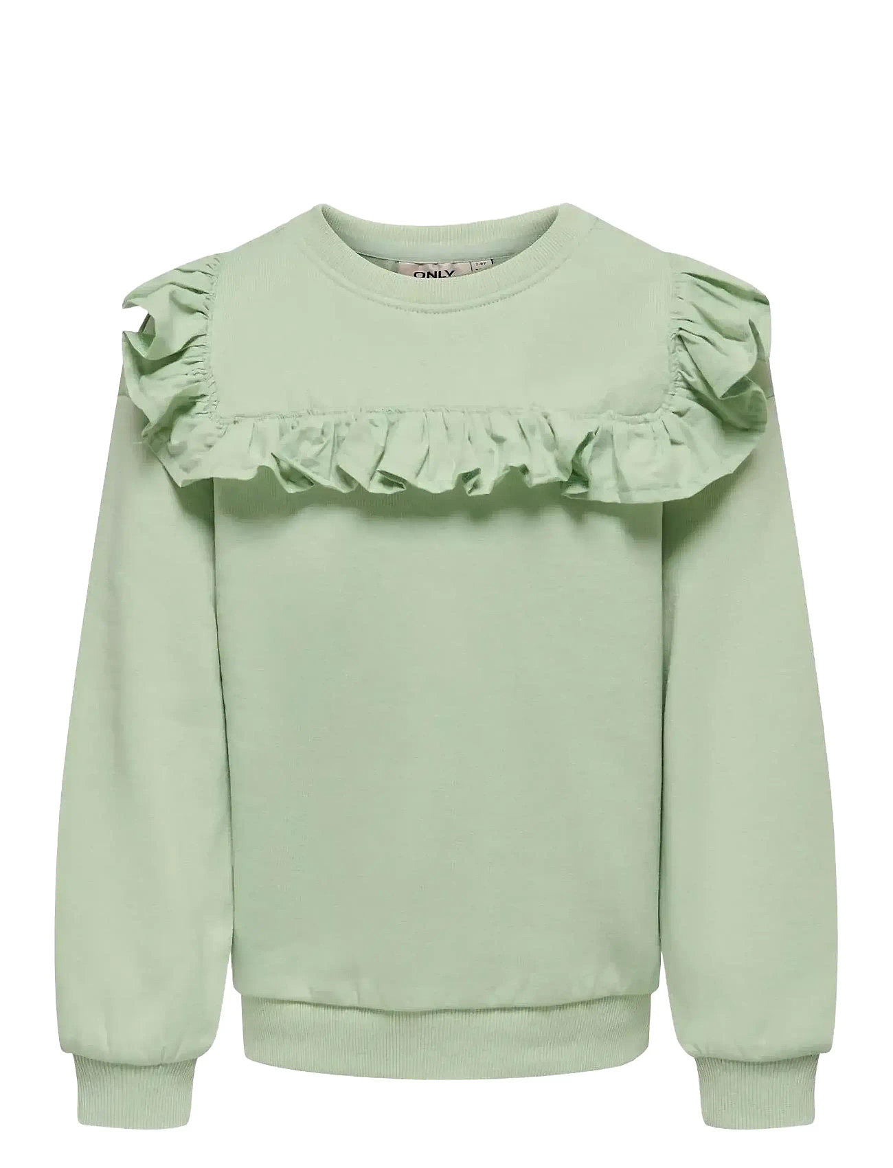 Kogofelia L/S Frill O-Neck Bo Swt Green Kids Only