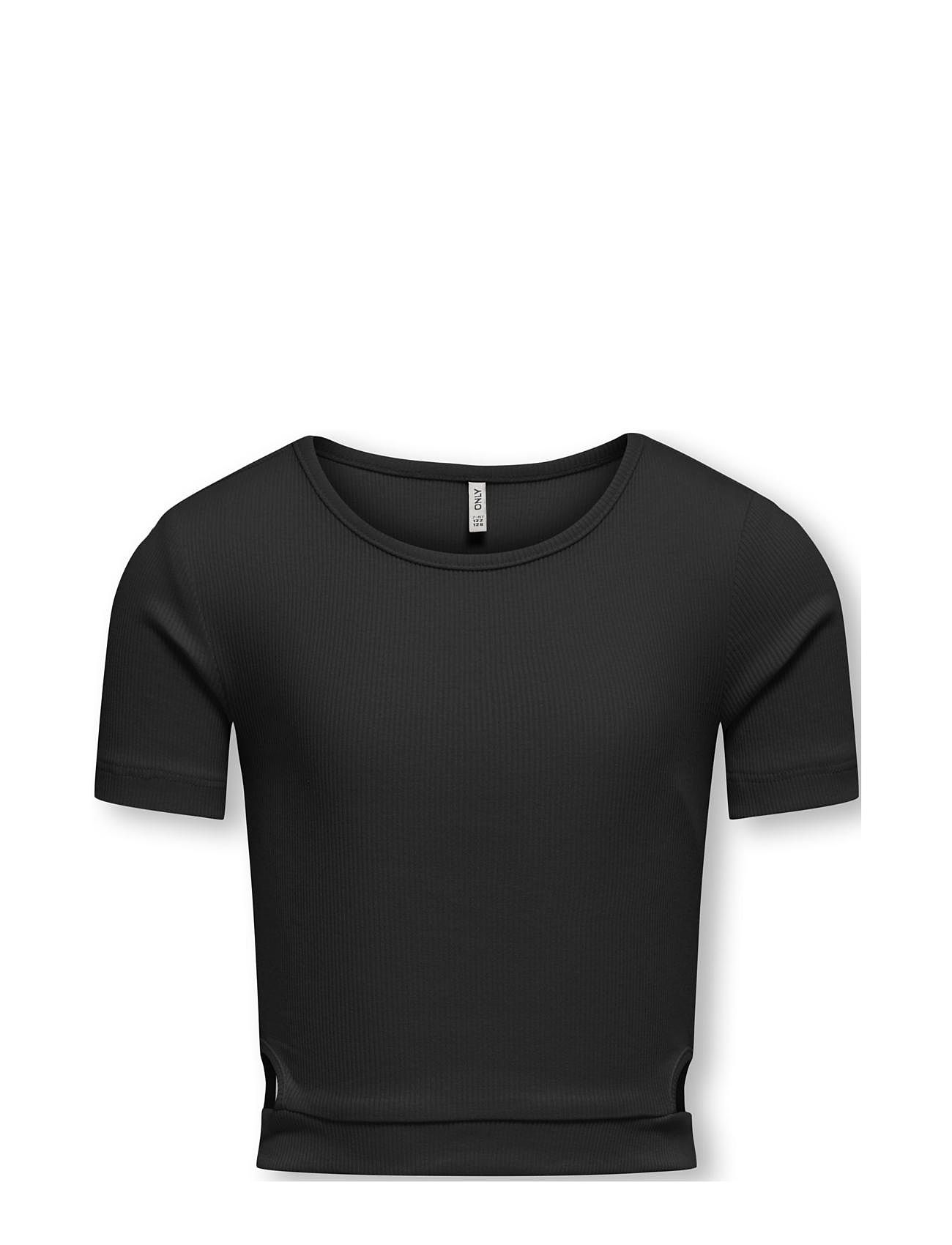 Kognessa Life Ss Cutout Top Box Jrs Noos Tops T-Skjorte Black Kids Only