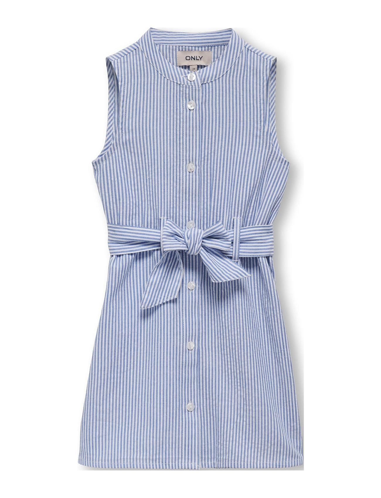 Kmgsmilla S/L Belt Dress Wvn Blue Kids Only