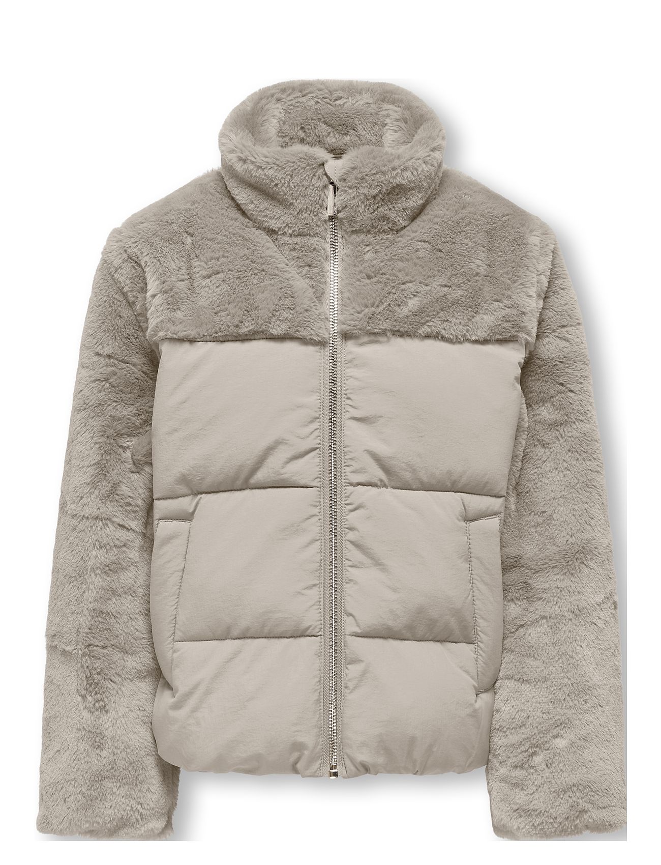 Kogwanja Fur Puffer Mix Coat Otw Fôret Jakke Grey Kids Only