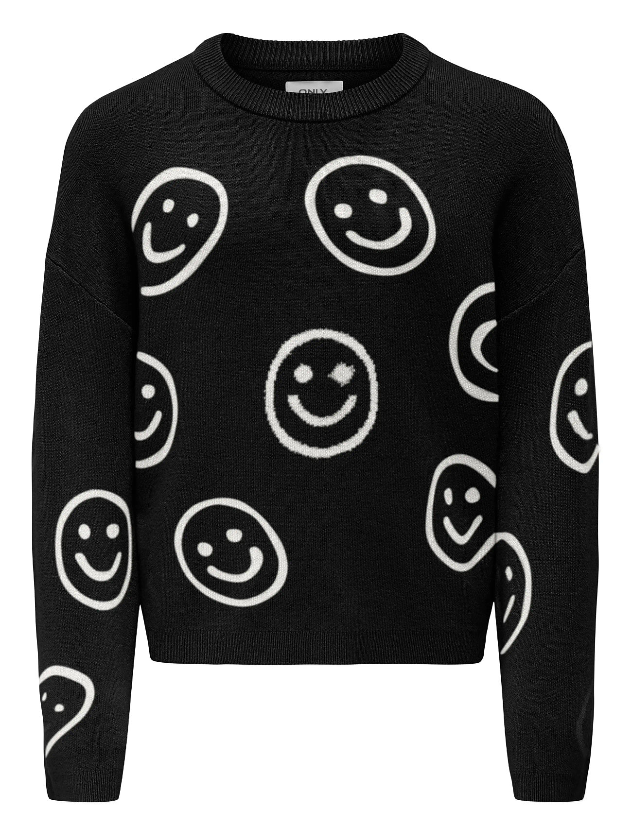 Kinder ONLY Kogmontana Ls Jq Loose O-Neck Cp Knt Schwarz - 122-128 - Kinder