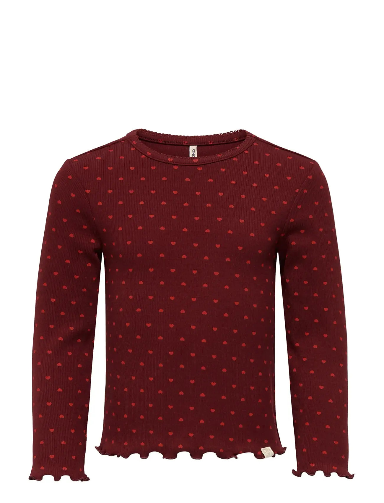 Kinder ONLY Kmgtrinny Aop Ls O-Nck Oberteil Jrs Noos Burgundy - 104 - Kinder