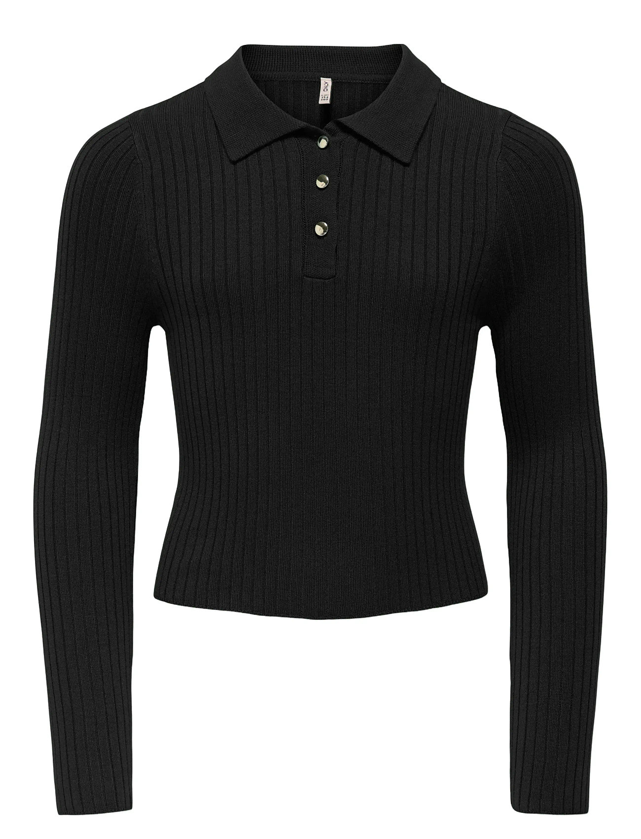 Kinder ONLY Kogmila Ls Rib Button Polo Neck Cp Knt Schwarz - 134-140 - Kinder