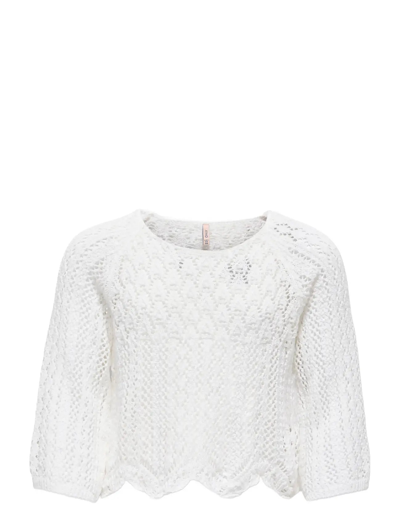 Kids Only Kognola Life 3/4 Pullover Knt Noos, 134-140, White, Strik > Pullovere, Børn