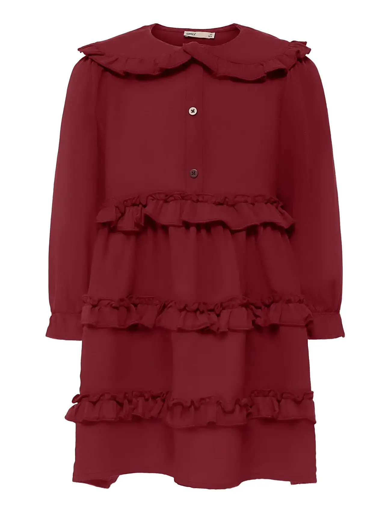 Kinder ONLY Kmgthyra Life L/S Collar Kleid Wvn Rot - 104 - Kinder