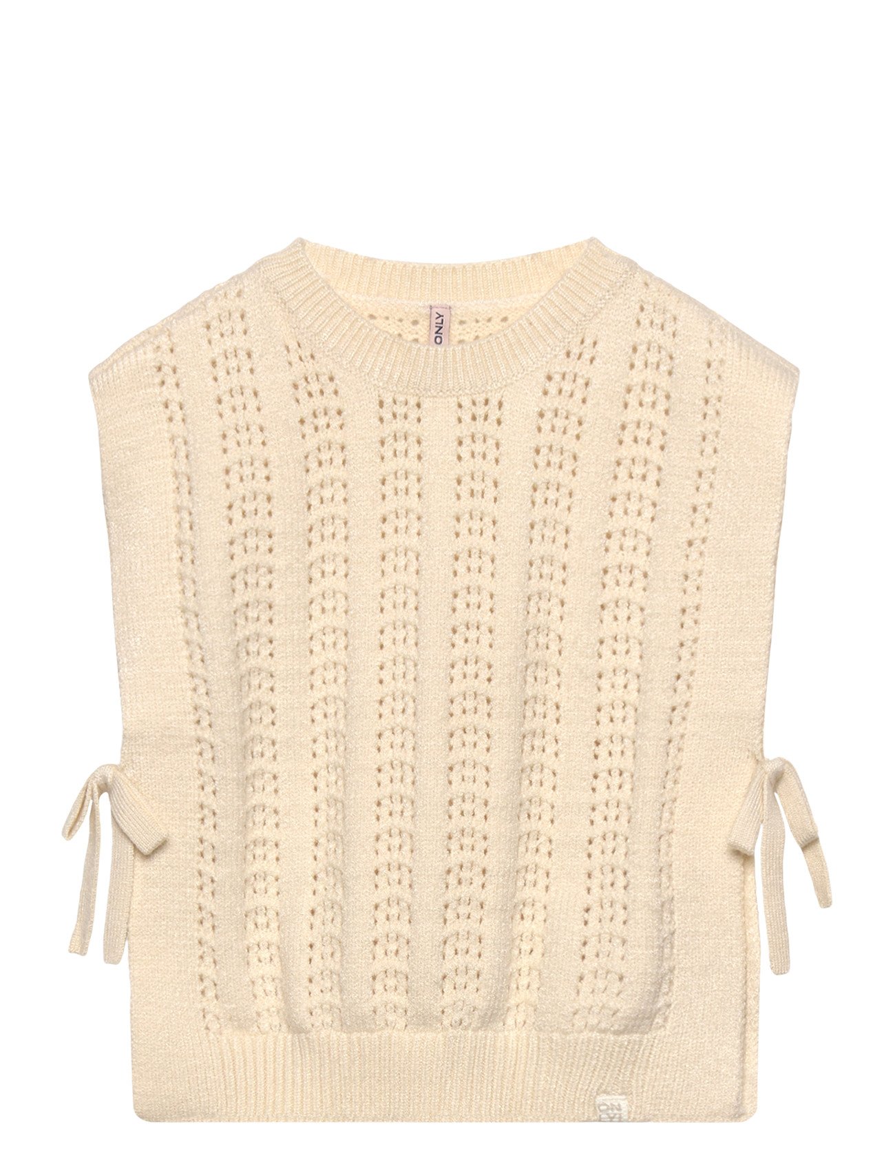 Kinder ONLY Kmgkatia S/L O-Neck Vest Knt Cream - 122 - Kinder