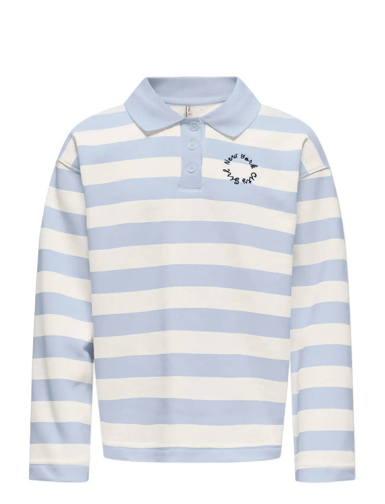Kids Only Kogesther L/S Polo Emb Vd Swt, 146-152, Blue, Polo Skjorter > Langærmede Polo Shirts, Børn