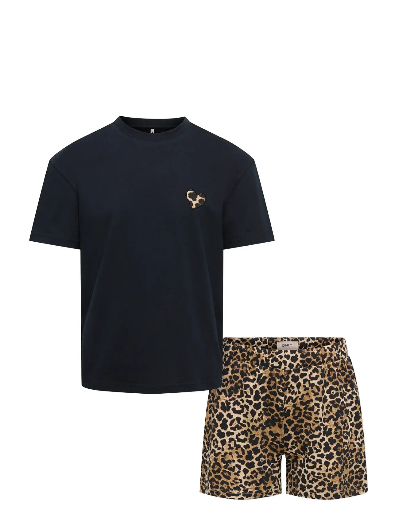 Kids Only Kogrila Nightwear Aop Top/Shorts Set Jrs, 134-140, Navy, Pyjamas > Pyjamas-Sæt, Børn