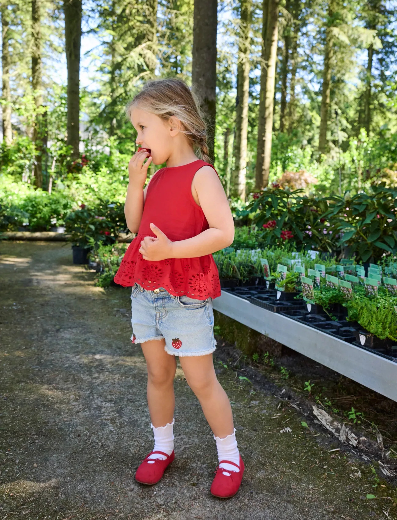 Kids Only Kmgrobyn Ex Vint Berry Dnm Shorts Noos, 122, Blue, Underdele > Shorts, Børn