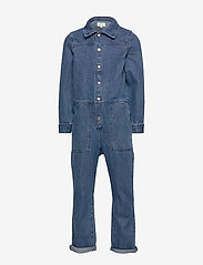 blue worker jumpsuit