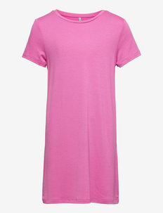 KOGBERA S/S DRESS JRS - kurzärmelige freizeitkleider - super pink