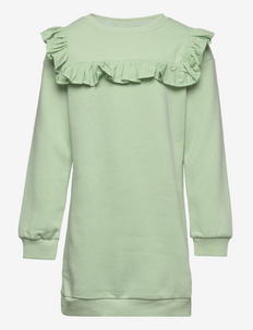KOGOFELIA L/S FRILL DRESS BO SWT - sukienki codzienne z długim rękawem - smoke green