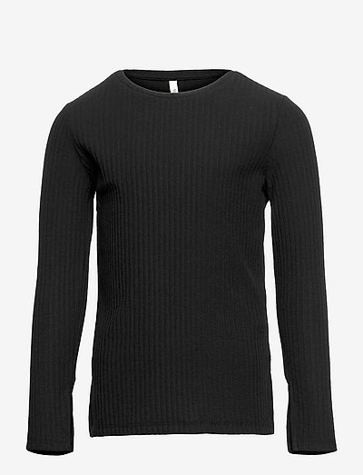 KONNELLA L/S SLIT TOP JRS - t-shirts à manches longues - black