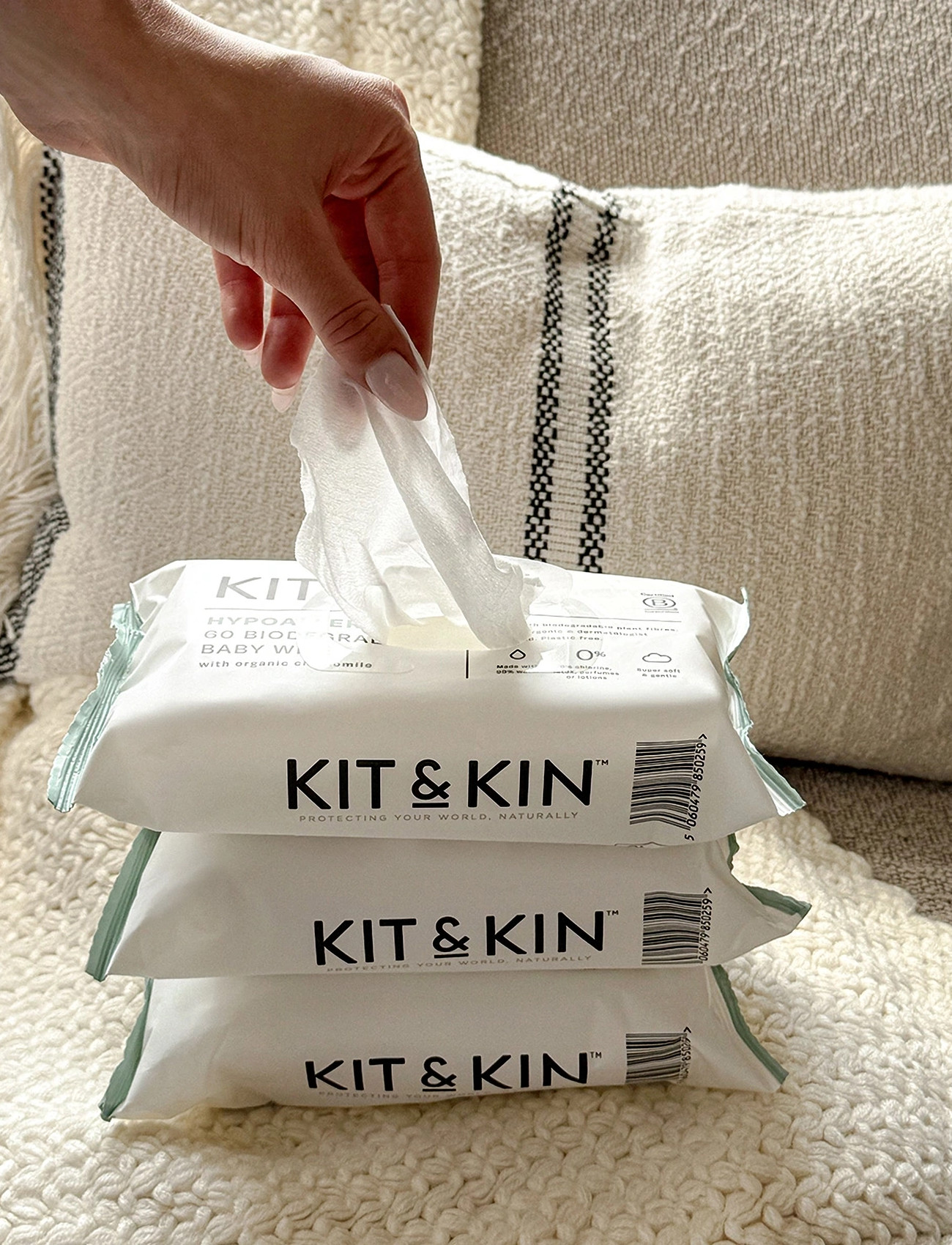 Kit & Kin Baby Wipes 10X60, One Size, White, Pleje Og Hygiejne > Babypleje Accessories, Børn