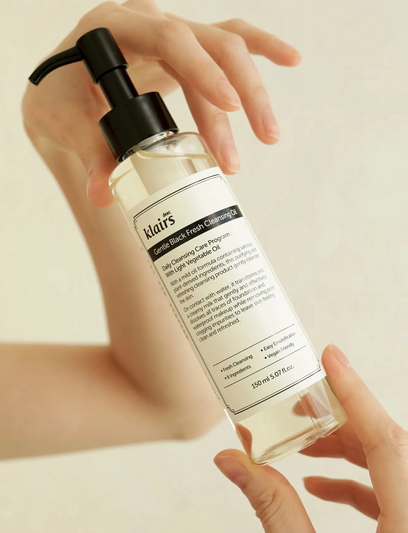 Klairs Gentle Black Fresh Cleansing Oil Full Size, 150 ml, Nude, Rensemidler > Olierense, Dame