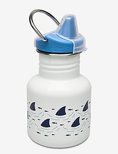 Klean Kanteen Kid Classic Sippy 355ml Brushed Stainless - lunch boxes & water bottles - sharks