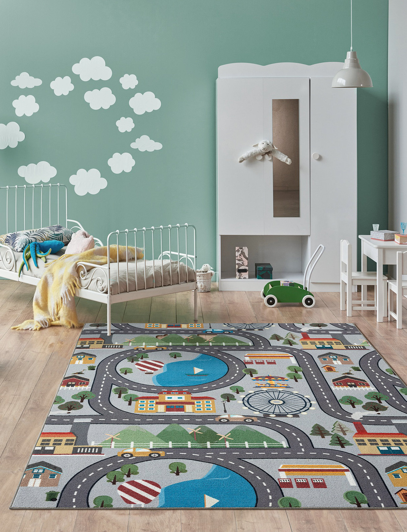 KM Home Play Road, 120X160 cm, Multi/patterned, Tæpper Og Gulvtæpper > Rektangulære Tæpper, Børn