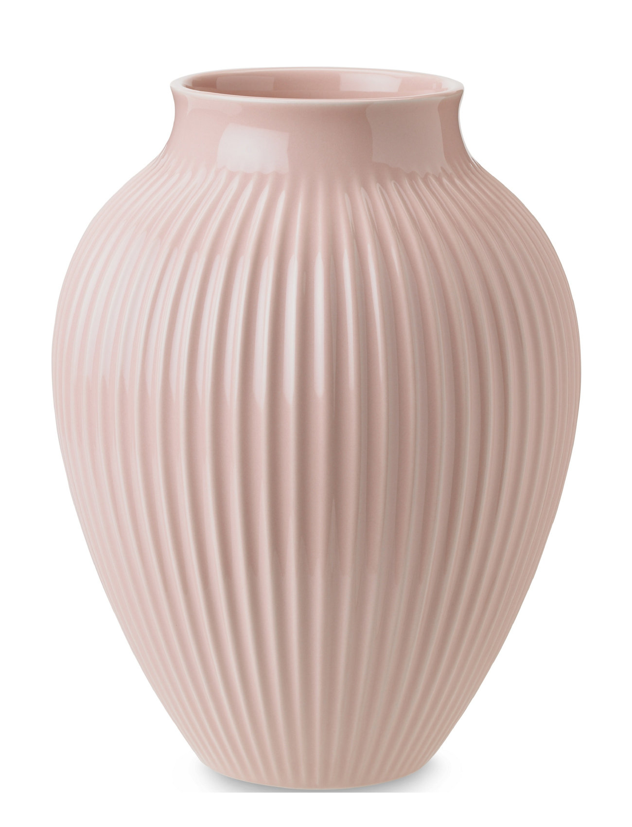 Knabstrup Vase, Grooves Home Decoration Vases Big Vases Pink Knabstrup Keramik