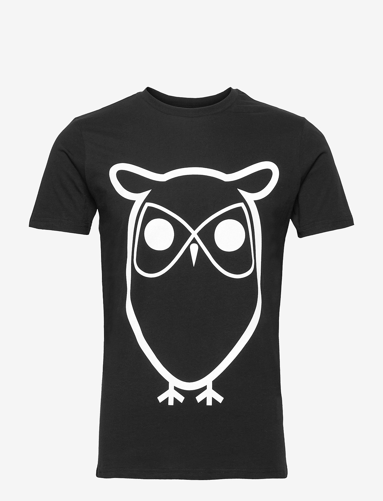Knowledge Cotton Apparel - ALDER basic owl tee - GOTS/Vegan - graphic print t-shirts - black jet - 0