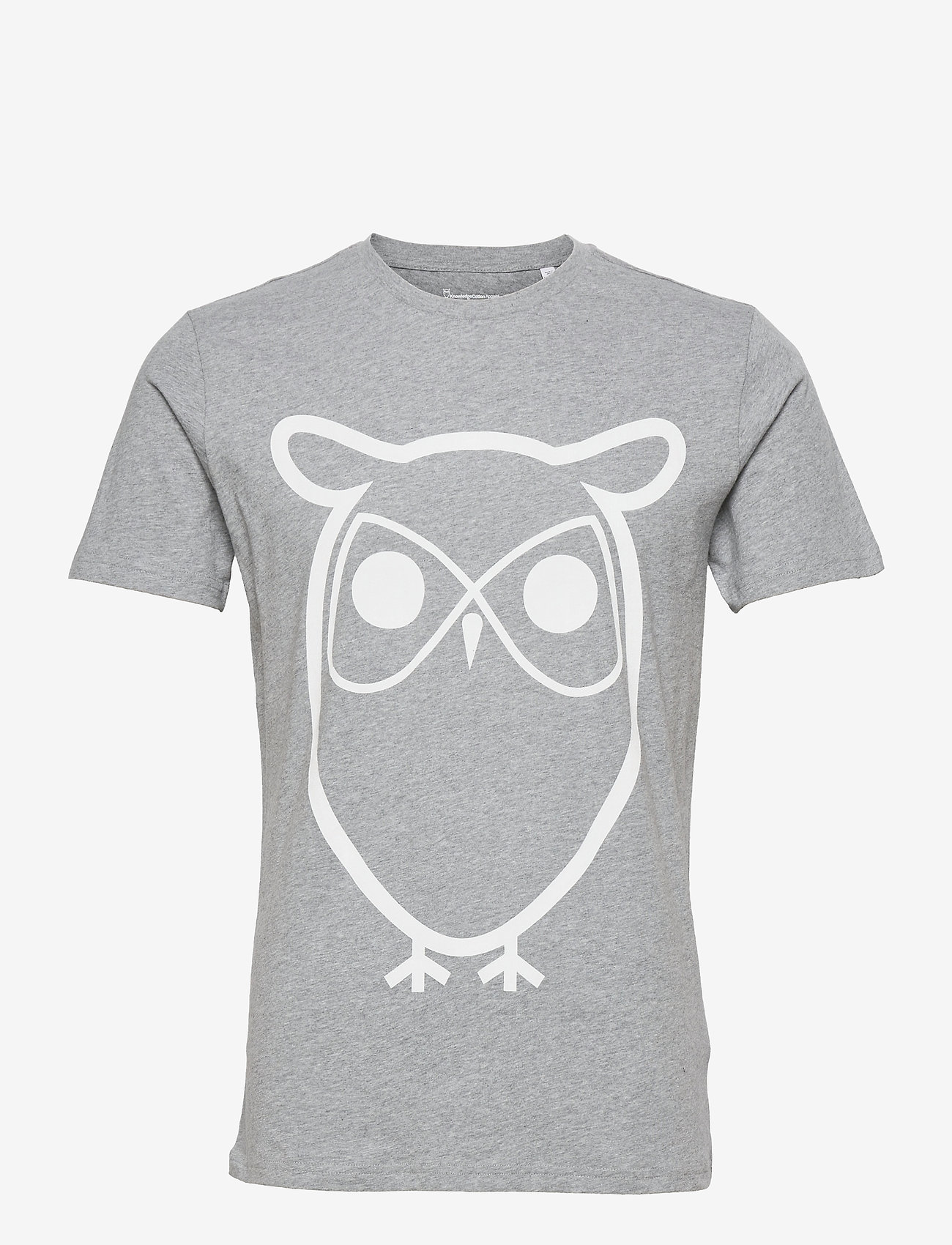 Knowledge Cotton Apparel - ALDER basic owl tee - GOTS/Vegan - graphic print t-shirts - grey melange - 0