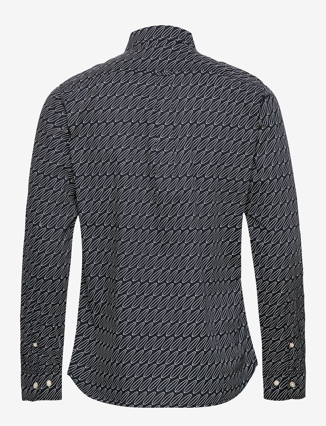 Long Sleeve Poplin Shirt With Aop (Total Eclipse) (649.35 Knowledge Cotton Apparel LONG SLEEVE SHIRT - Skjorte - total eclipse