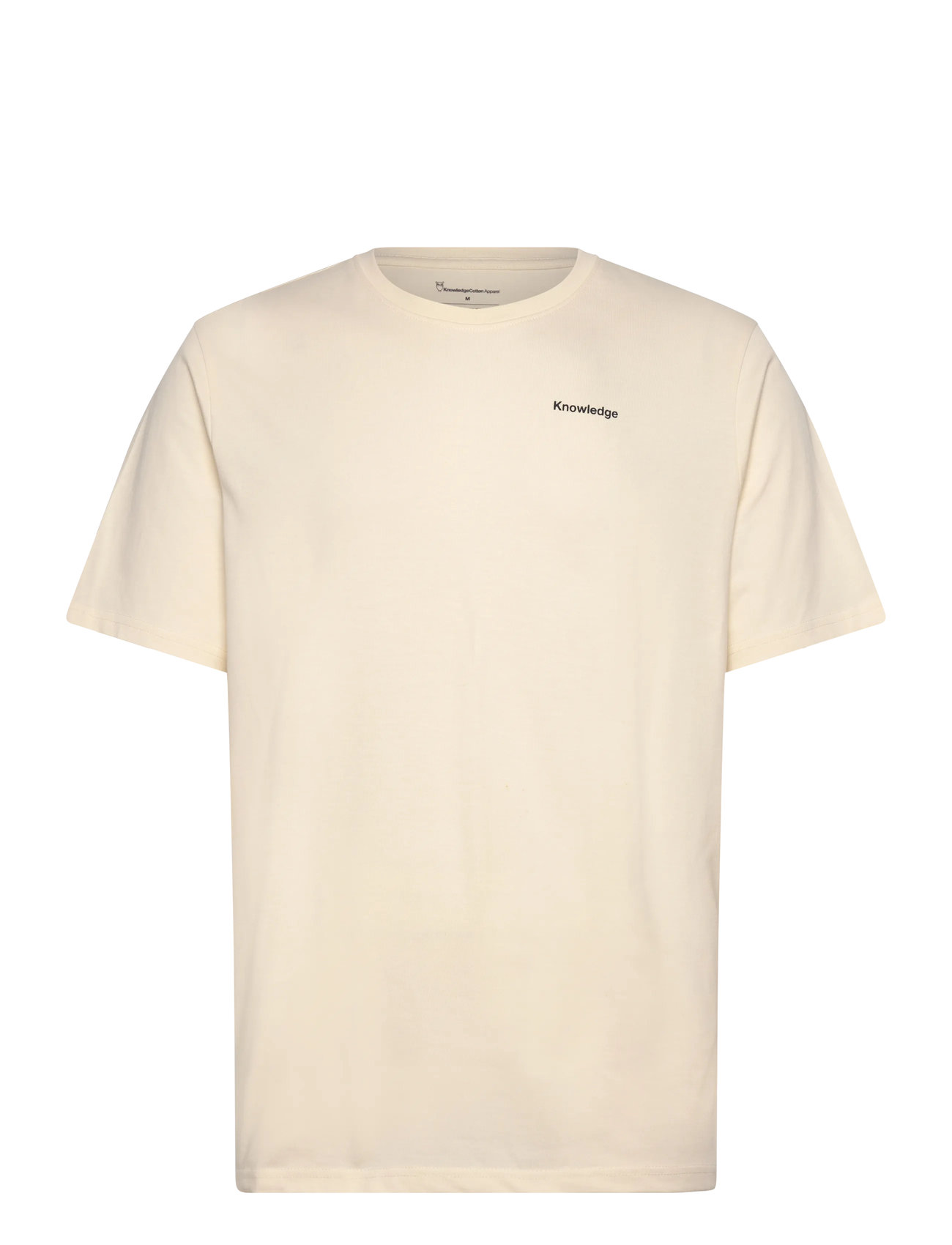 Knowledge Cotton Apparel Regenerative Organic Cotton Back Pr, XXL, Cream, T-Shirts > Kortærmede, Herre