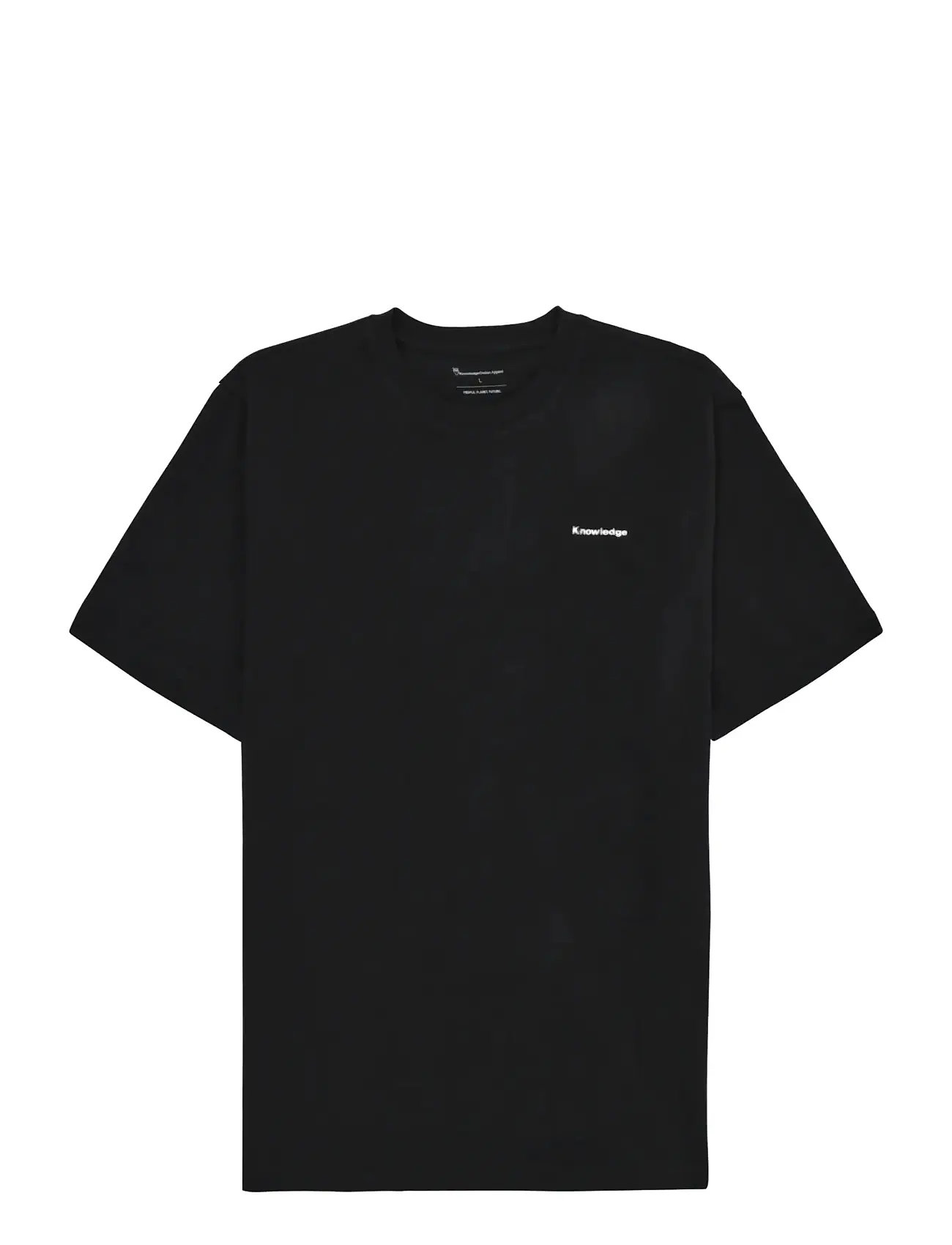 Knowledge Cotton Apparel Back Print T-Shirt, XL, Black, T-Shirts > Kortærmede, Herre