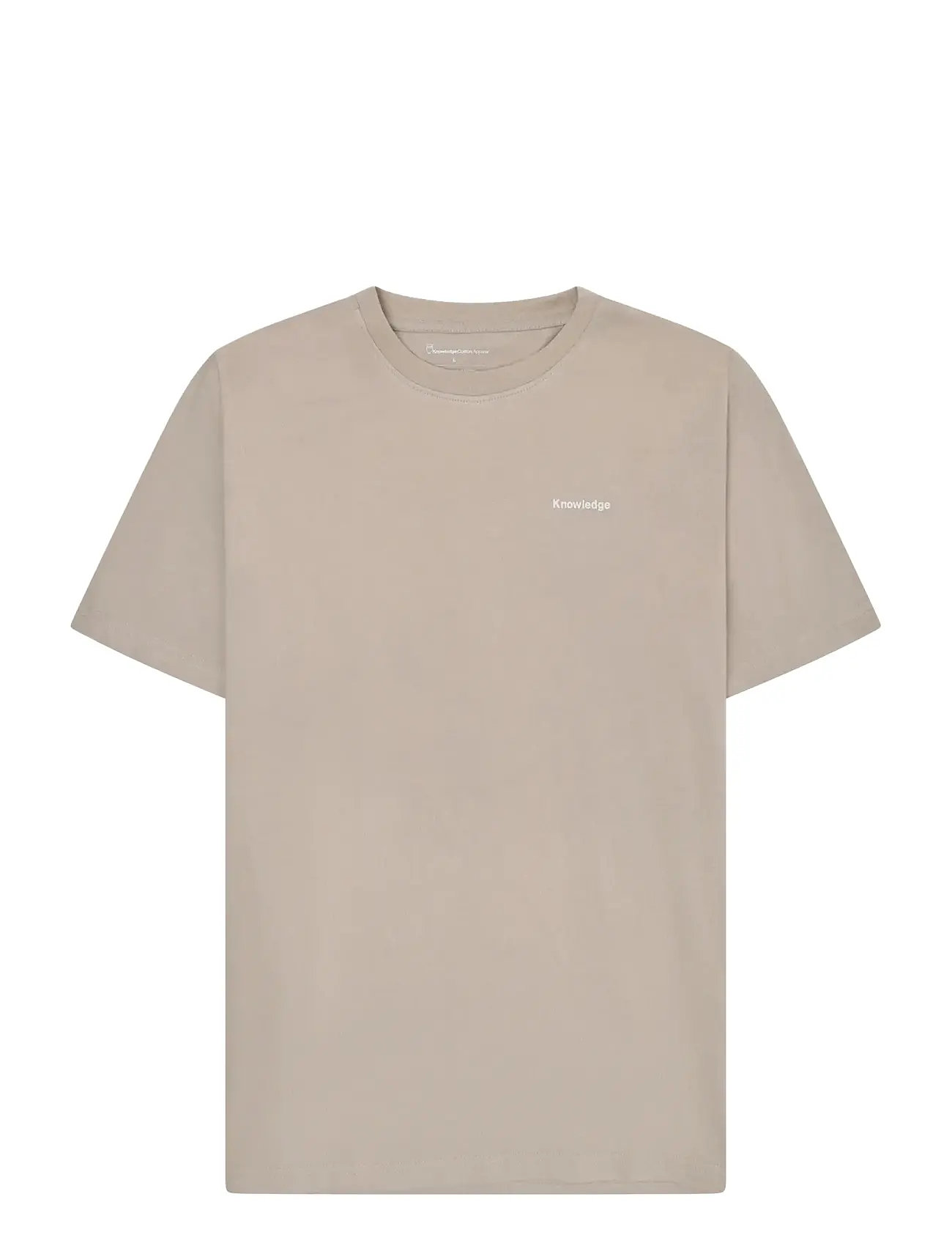 Knowledge Cotton Apparel Back Print T-Shirt, L, Beige, T-Shirts > Kortærmede, Herre