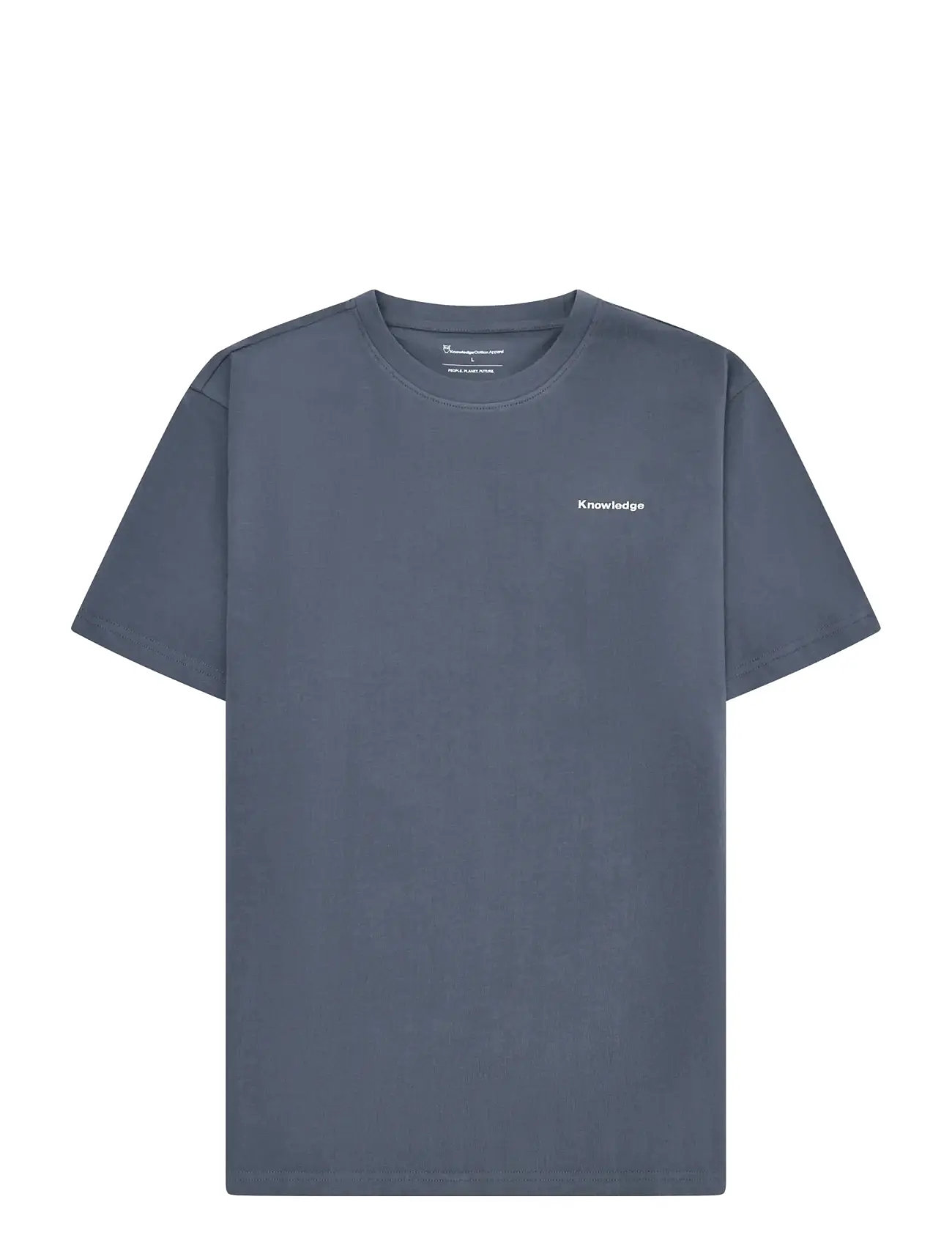 Knowledge Cotton Apparel Back Print T-Shirt, XL, Blue, T-Shirts > Kortærmede, Herre