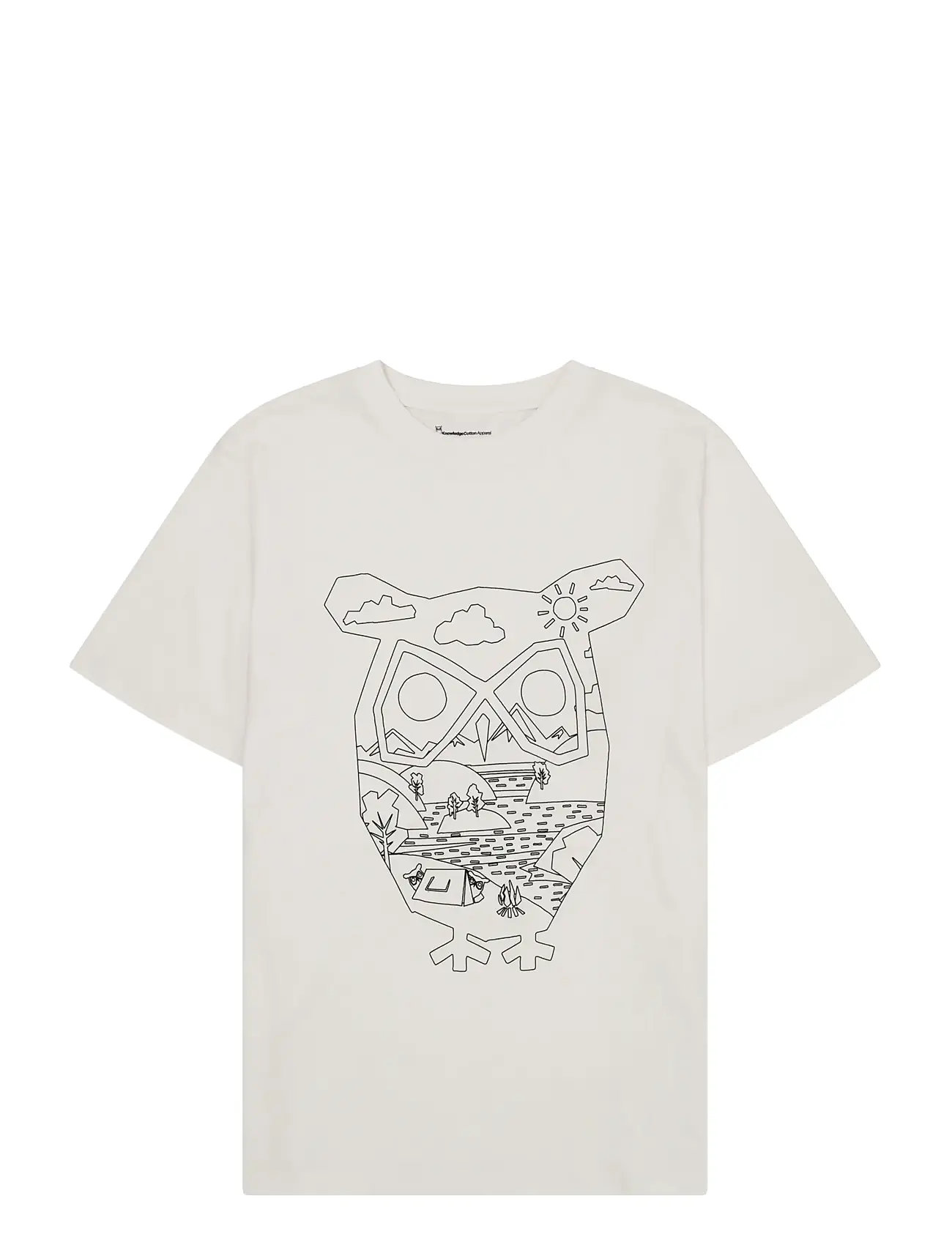 Knowledge Cotton Apparel Front Print T-Shirt, XL, White, T-Shirts > Kortærmede, Herre