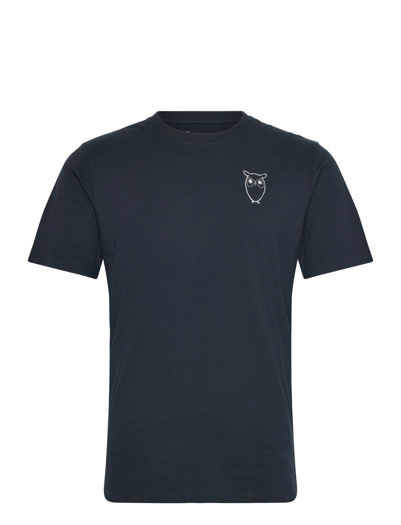 KNOWLEDGE Baumwolle APPAREL Alder Owl Chest Print Tee - Gots/Ve Navy - S - Herren