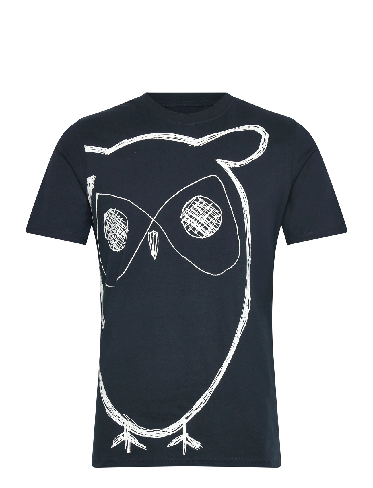KNOWLEDGE Baumwolle APPAREL Big Owl Print Tee - Gots/Vegan Navy - XXL - Herren