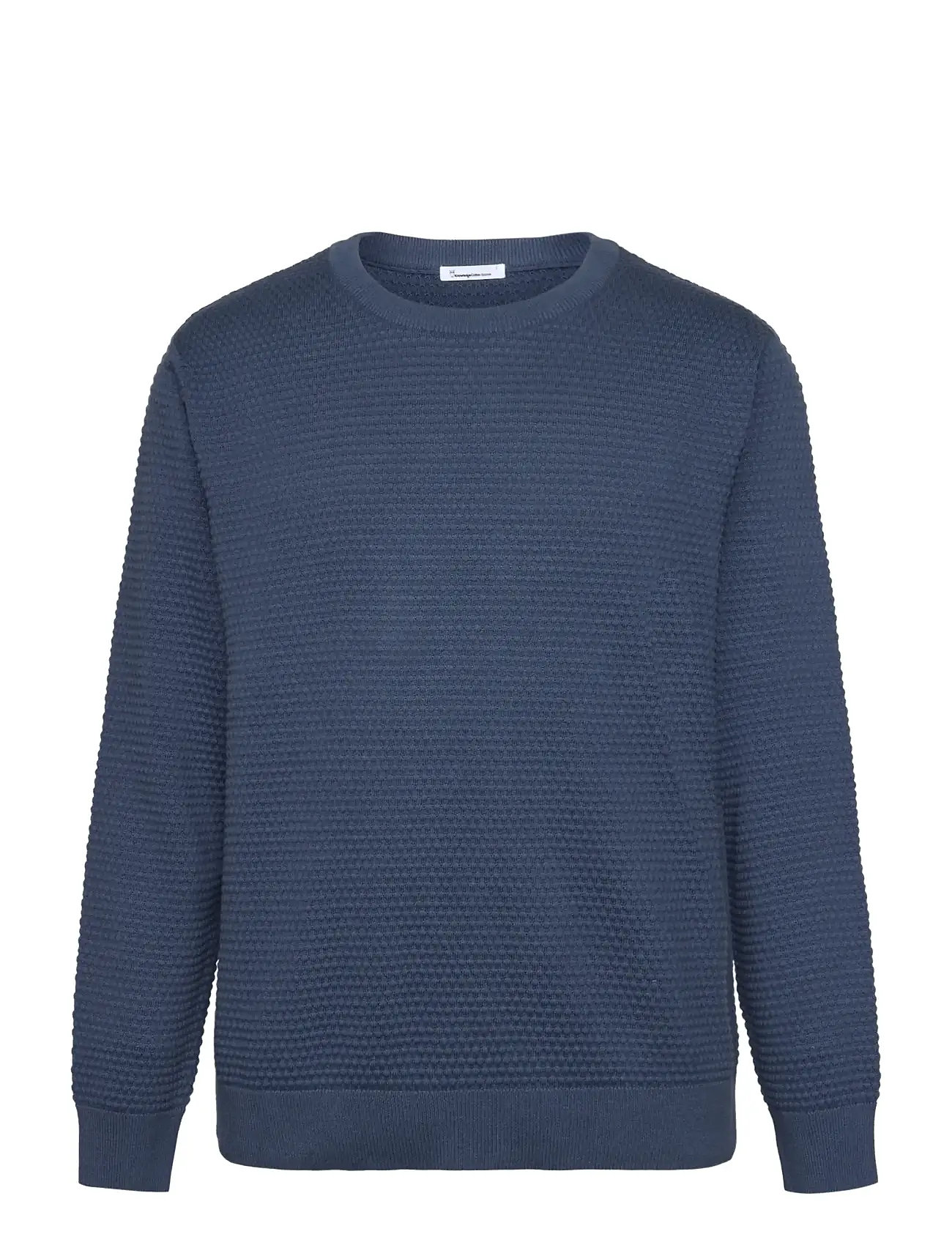 Knowledge Cotton Apparel Bubble Knit Crew Neck, XXL, Blue, Strik > Runde Halse, Herre