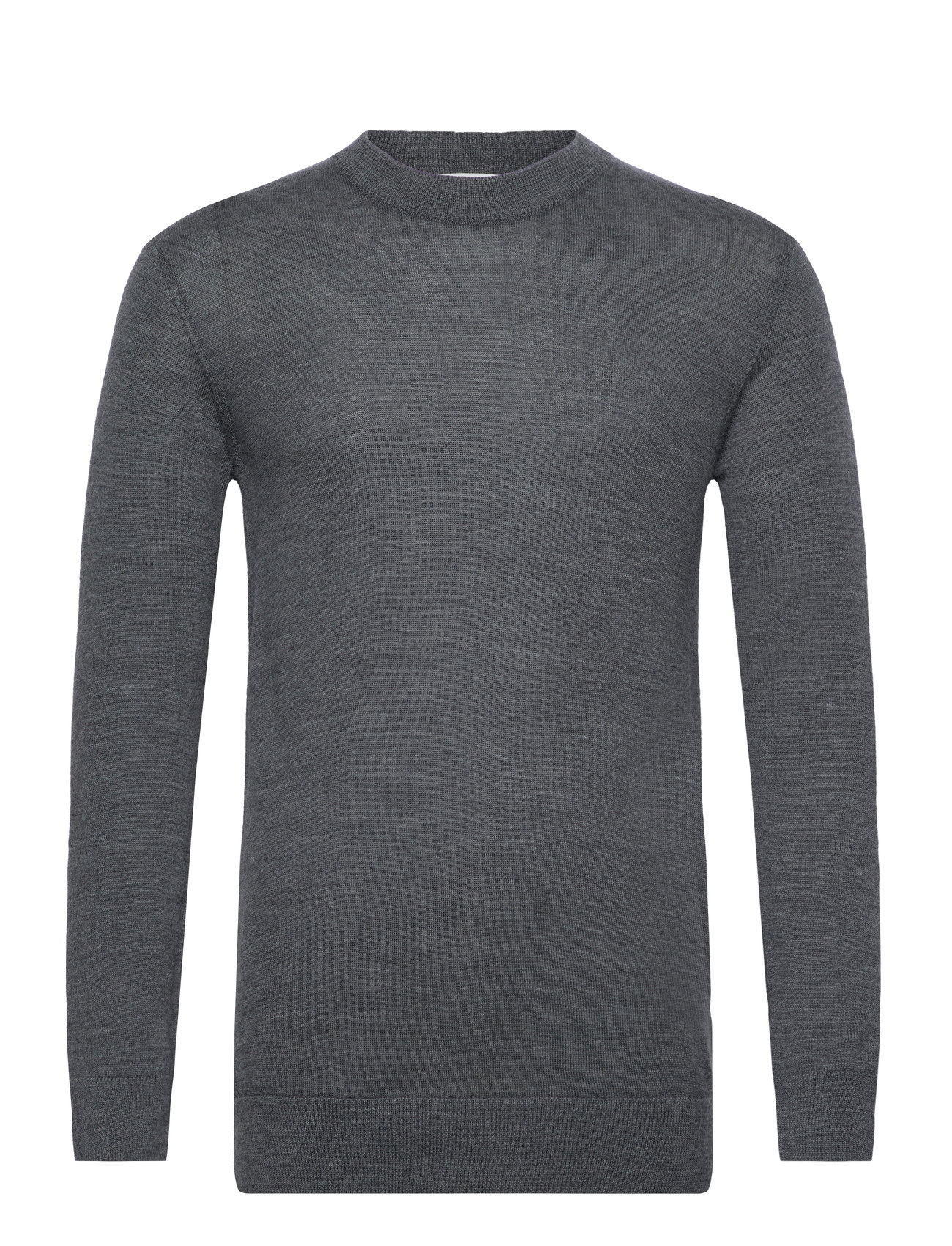 Knowledge Cotton Apparel Regular Merino Knit Crew Neck Grå