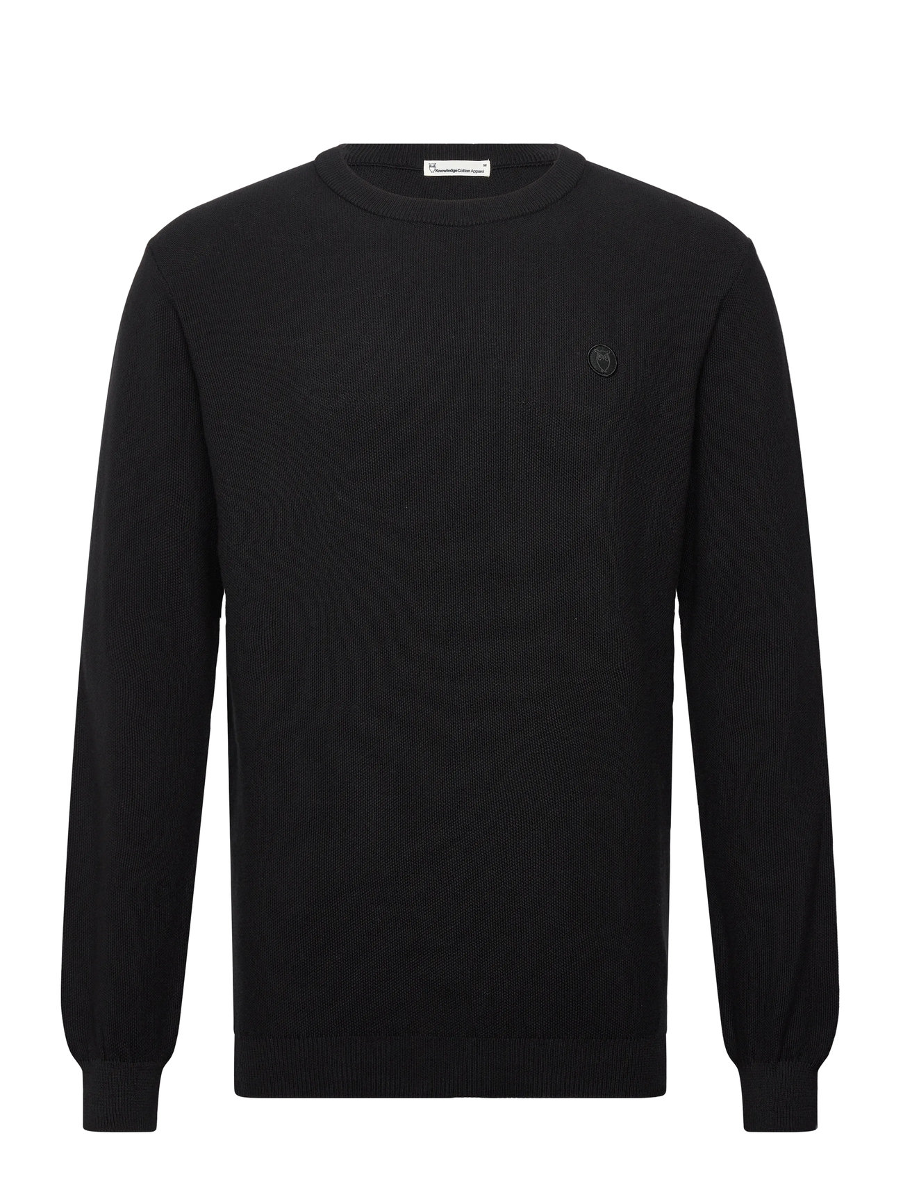 Knowledge Cotton Apparel Organic Cotton Pique Knit - Gots/Ve, M, Black, Strik > Runde Halse, Herre