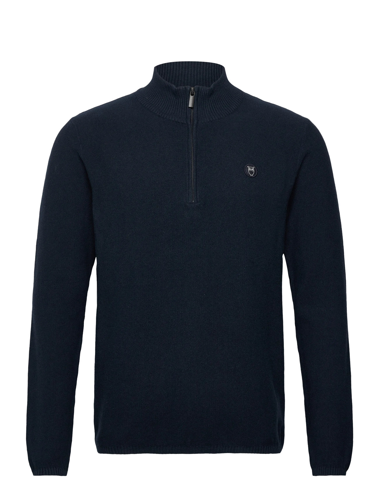 KNOWLEDGE Baumwolle APPAREL Organic Baumwolle Half Zip Pique Knit Navy - XXL - Herren