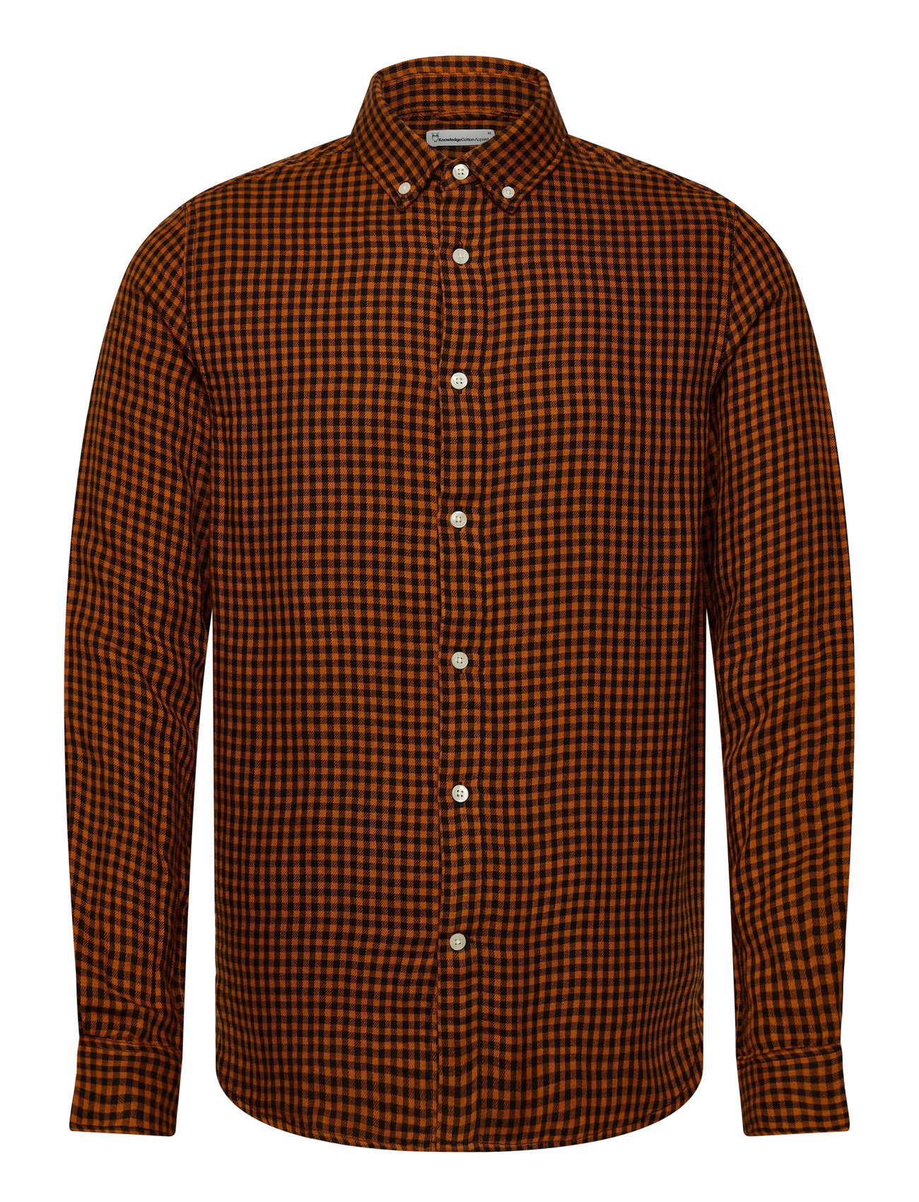 Knowledge Cotton Apparel Organic Cotton Checked Shirt Gots, M, Brown, Shirts > Checkered Shirt, Herre