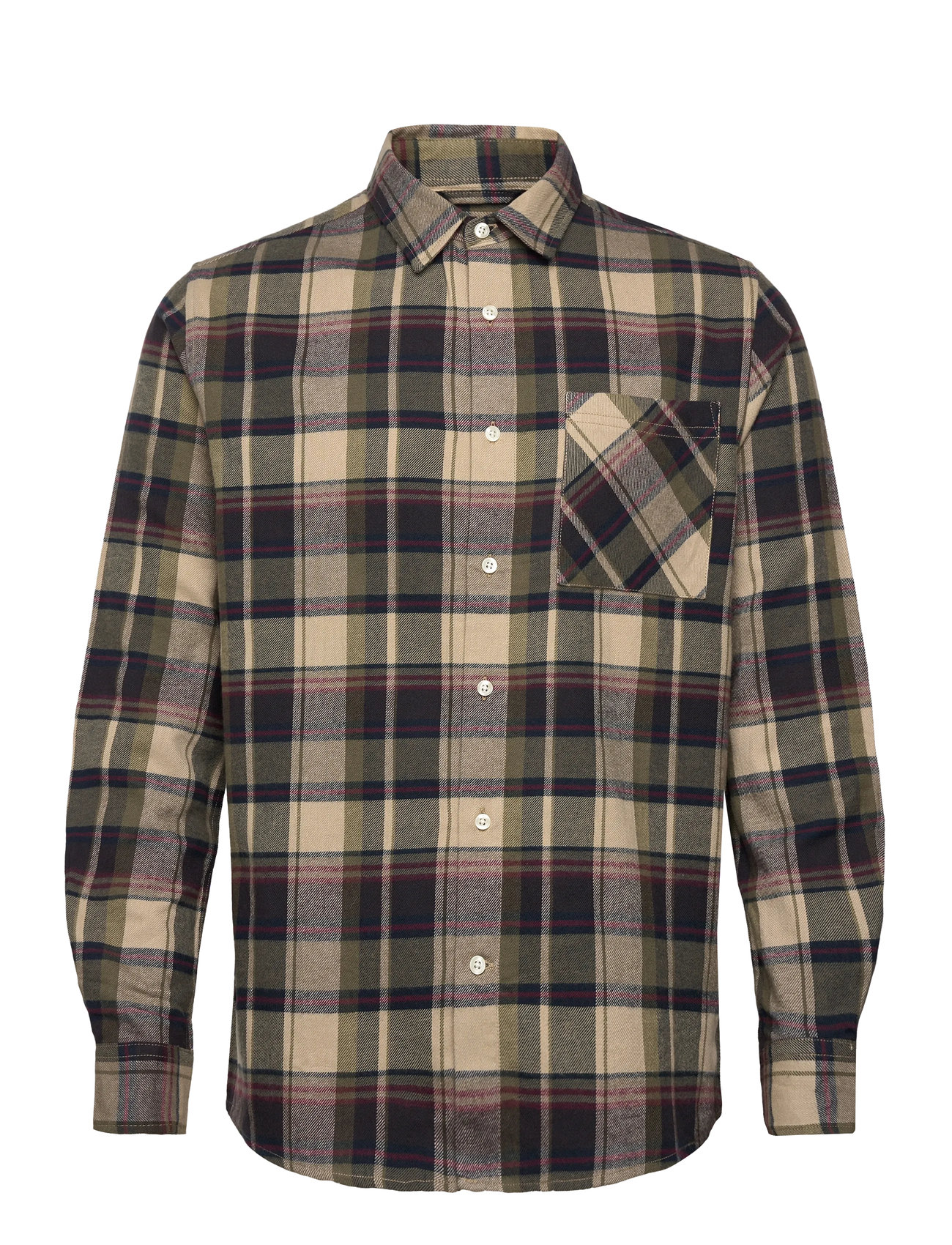 Knowledge Cotton Apparel Organic Cotton Checked Flannel Shir, M, Multi/patterned, Shirts > Checkered Shirt, Herre