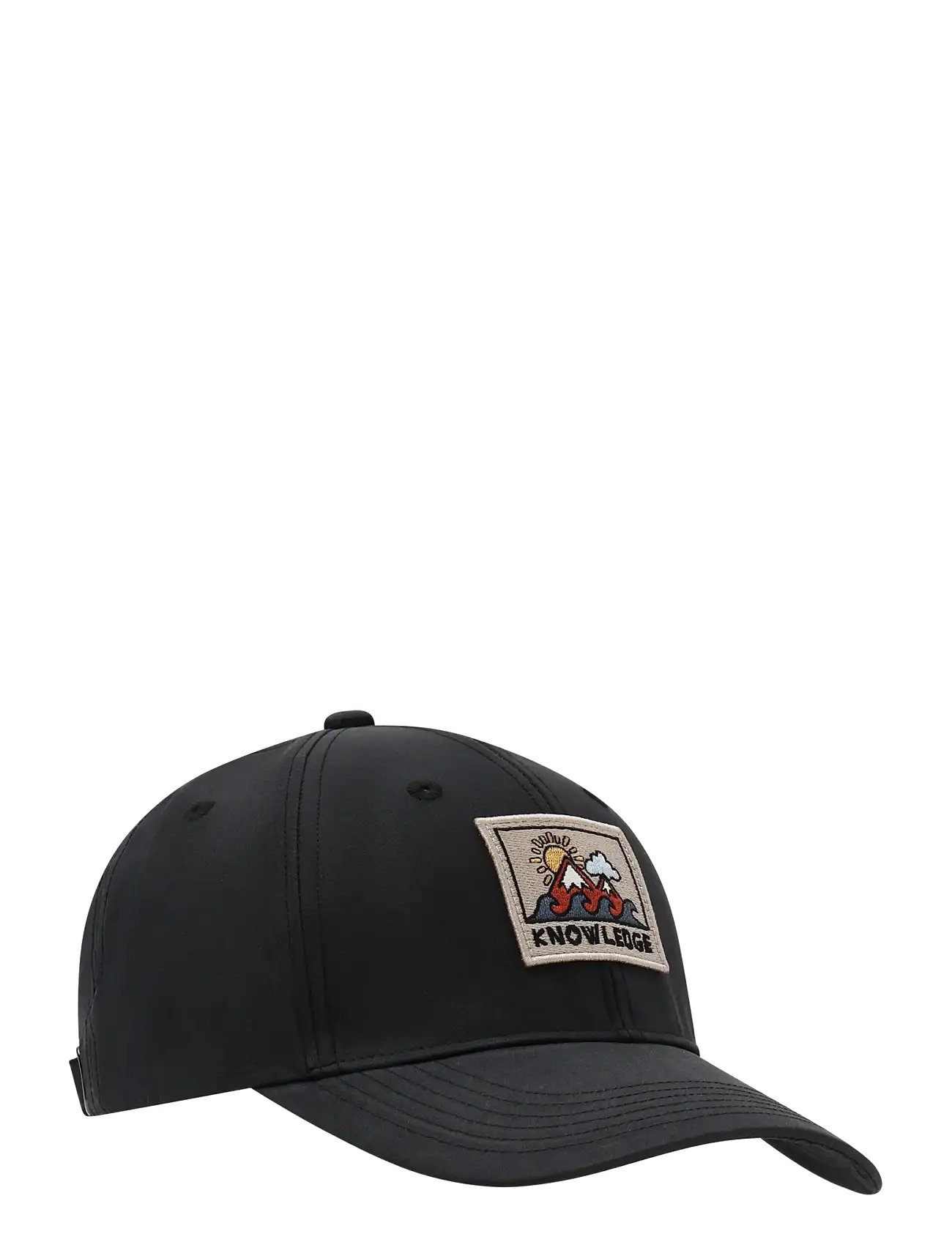 Knowledge Cotton Apparel Vent Canvas 200 Badge Cap, One Size, Black, Hovedbeklædning > Kasketter, Herre