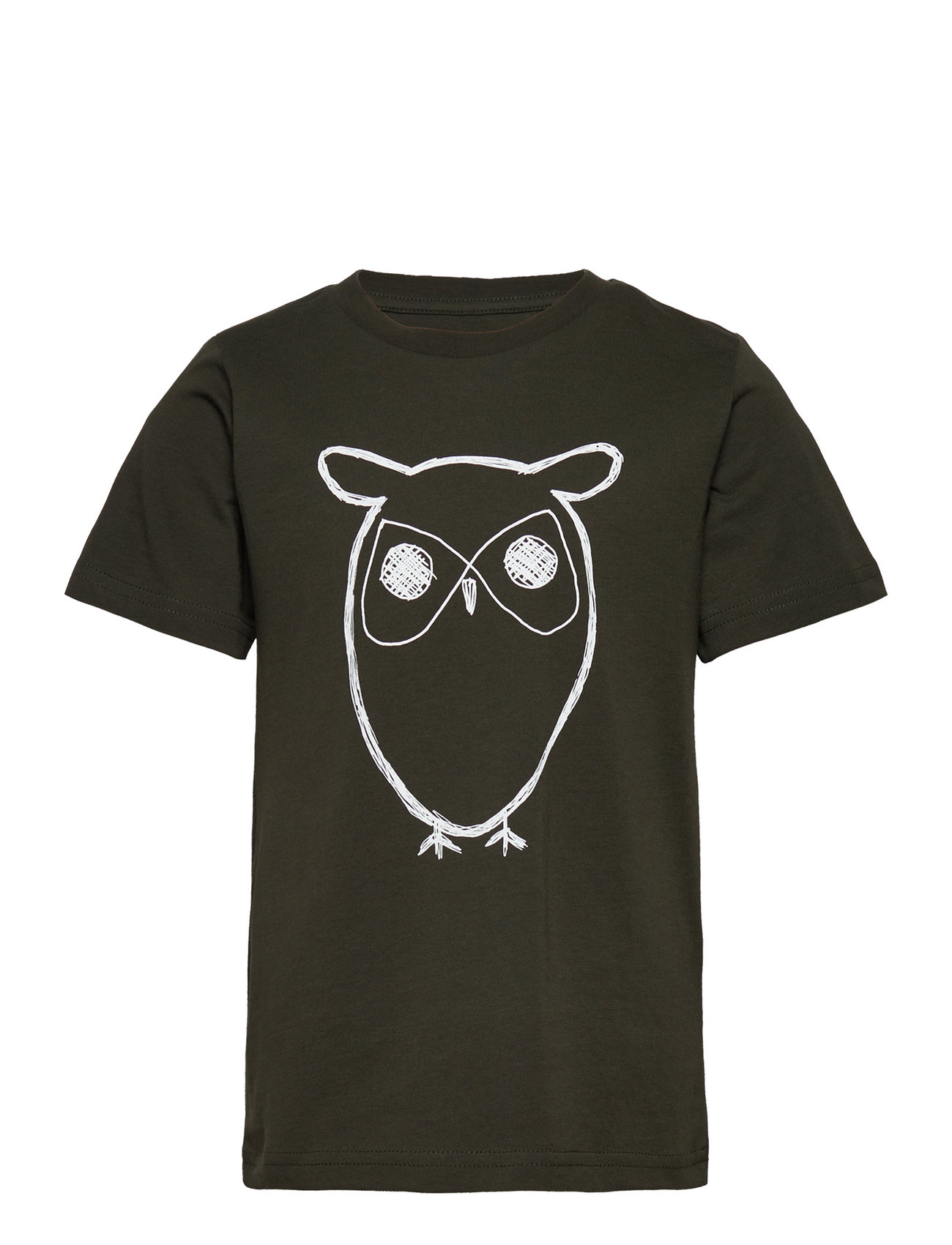 Regular Big Owl T-Shirt - Gots/Vega Tops T-Kortærmet Skjorte Black Knowledge Cotton Apparel