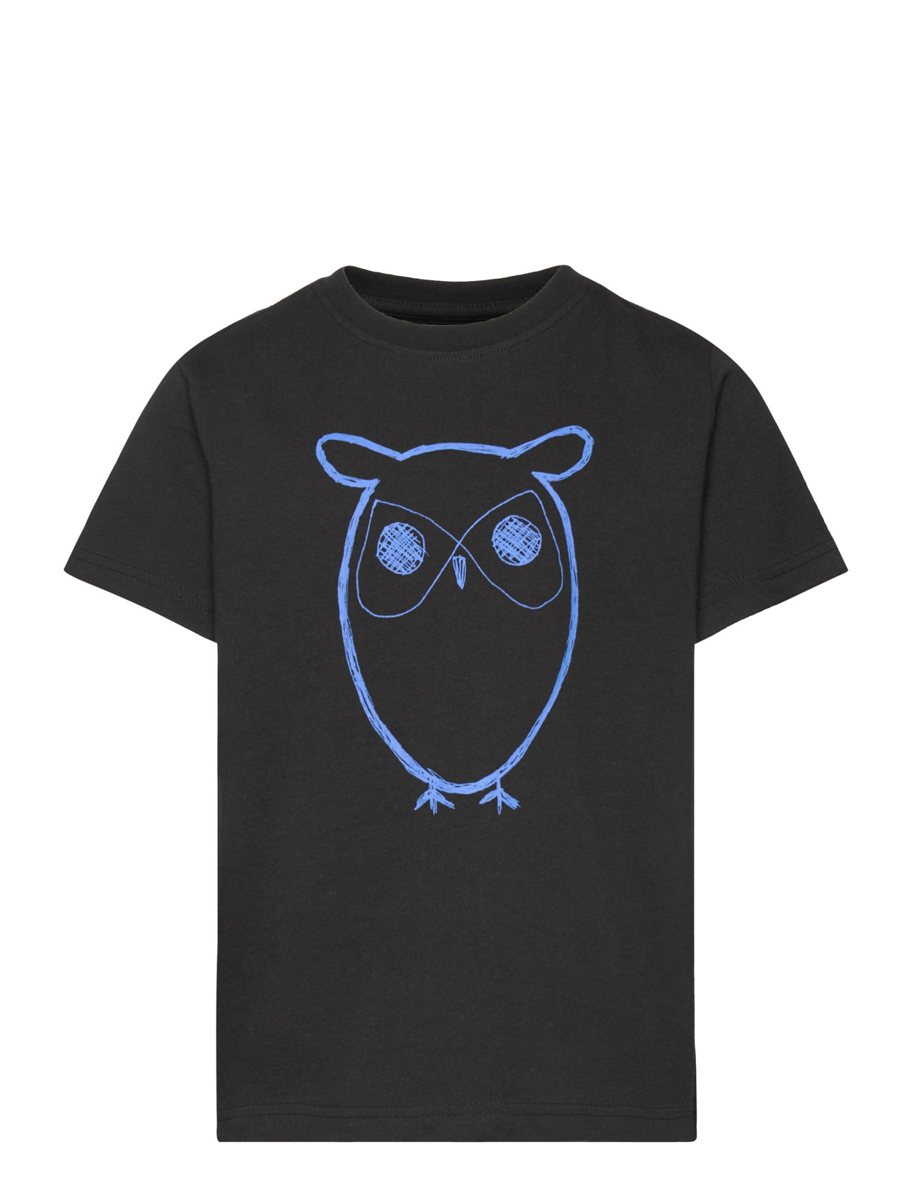 Regular Big Owl T-Shirt - Gots/Vega Tops T-Kortærmet Skjorte Black Knowledge Cotton Apparel