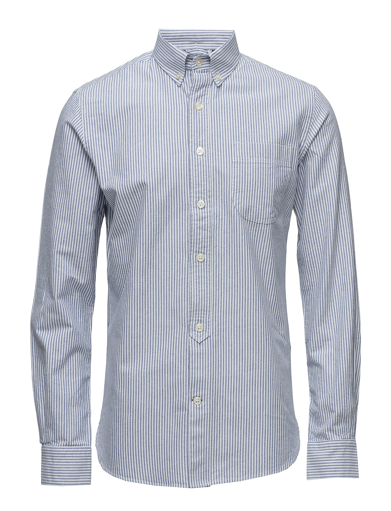 Button Down Oxford Shirt Striped Overhemd Business Blauw Knowledge Cotton Apparel knowledge cotton apparel kopen in de aanbieding Button Down Oxford Shirt Striped Overhemd Business Blauw Knowledge Cotton Apparel knowledge cotton apparel kopen in de aanbieding