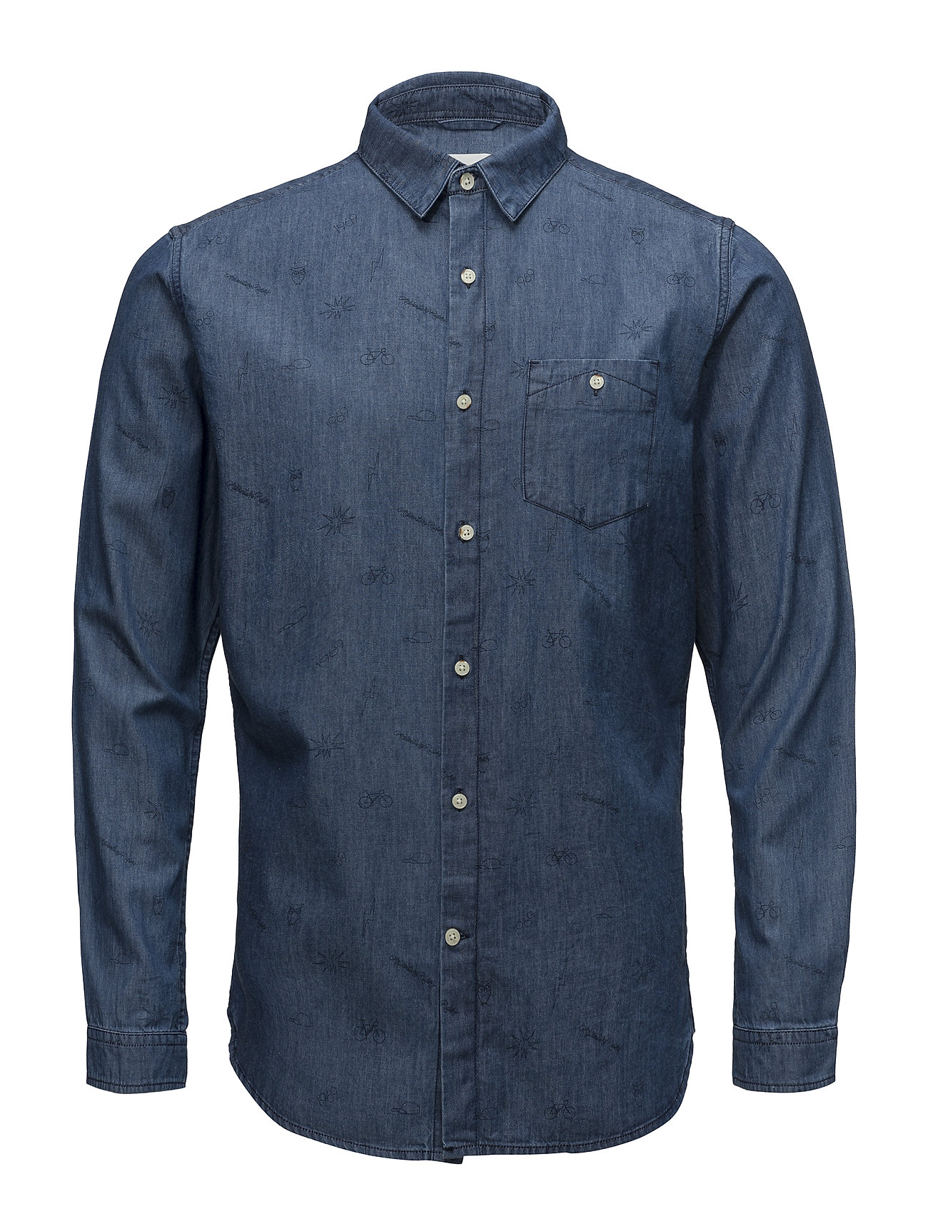 Denim Shirt With Concept Print Go Overhemd Casual Blauw Knowledge Cotton Apparel knowledge cotton apparel kopen in de aanbieding Denim Shirt With Concept Print Go Overhemd Casual Blauw Knowledge Cotton Apparel knowledge cotton apparel kopen in de aanbieding
